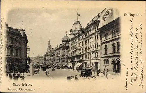 Ak Budapest Ungarn, Grosse Ringstraße