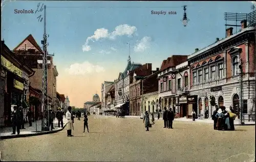 Ak Szolnok Sollnock Ungarn, Straßenpartie