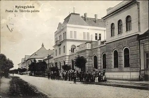 Ak Nyíregyháza Birkenkirchen Ungarn, Posta és Távirda palota