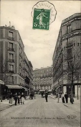 Ak Bécon les Bruyères Hauts de Seine, Avenue des Bruyères