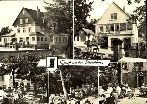 Ak Klettbach in Thüringen, Berggaststätte Stiefelburg, Terrasse