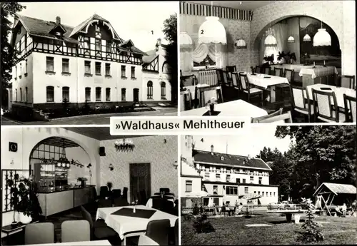 Ak Mehltheuer im Vogtland, Reichsbahnferienheim Waldhaus, Speiseraum, Gartenseite, Aufenthaltsraum