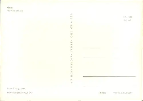Ak Gera in Thüringen, Goethe-Schule