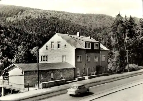 Ak Ilmenau in Thüringen, Gaststätte Waldschlösschen, Trabant