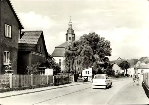 Ak Schnellbach in Thüringen, Straße, Trabant