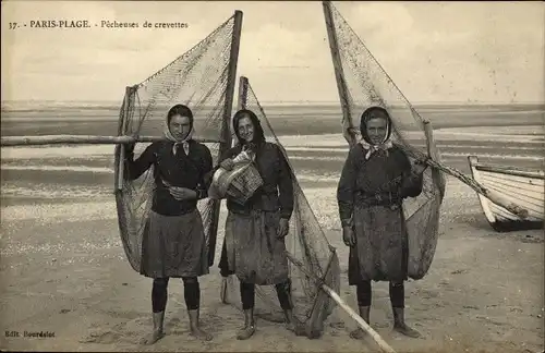 Ak Le Touquet Paris Plage Pas de Calais, Garnelenfischer