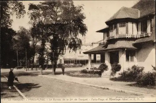 Ak Le Touquet Paris Plage Pas de Calais, Büro von Ste de Touquet, Ermitage Hotel