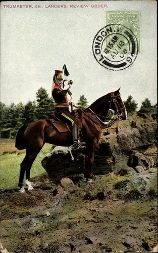 Ak Britischer Soldat, Trompeter, Lancer