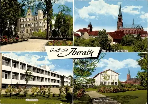 Ak Anrath Willich am Niederrhein, Haus Broich, katholische Kirche, Altersheim, Ev. Schule