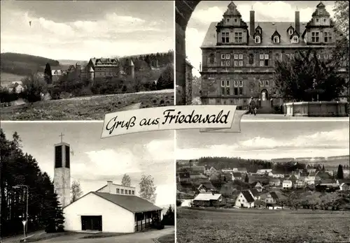 Ak Friedewald Westerwald, Schloss, Kirche, Ortsansicht