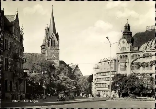 Ak Erfurt in Thüringen, am Anger, Kaufhaus, Kirche