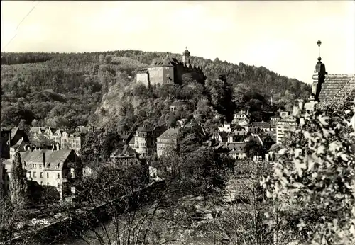 Ak Greiz im Vogtland, Blick auf den Ort, Burg