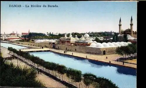 Ak Damaskus Syrien, Fluss Barada, Moschee