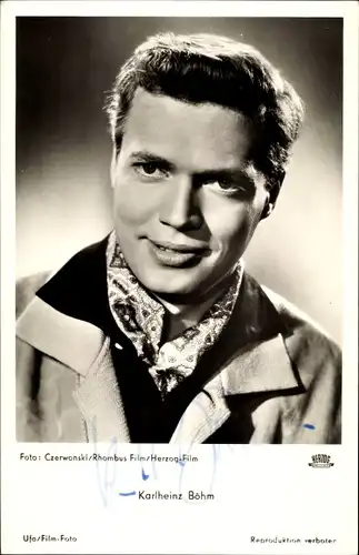 Ak Schauspieler Karlheinz Böhm, Herzog Film, Portrait, Autogramm