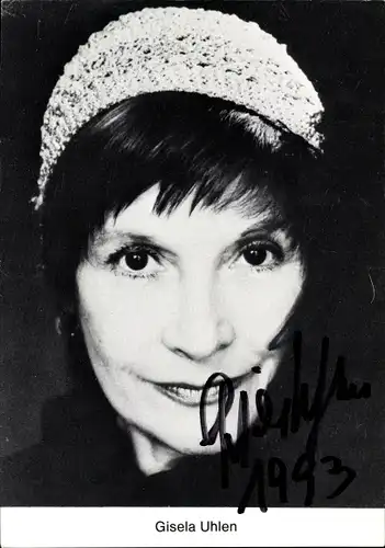 Ak Schauspielerin Gisela Uhlen, Portrait, Autogramm