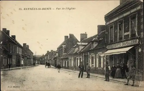 Ak Estrées Saint Denis Oise, Rue de l&#39;Eglise