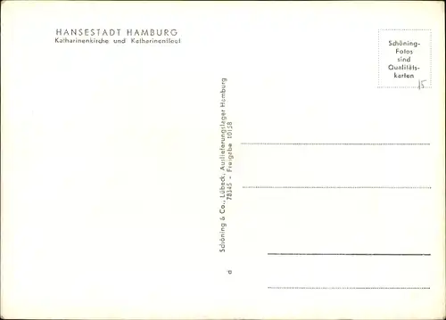 Ak Hamburg, Katharinenkirche und Katharinenfleet