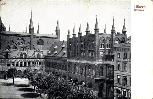 Ak Hansestadt Lübeck, Rathaus