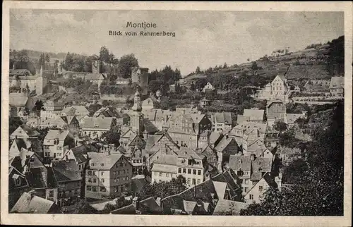 Ak Monschau Montjoie in der Eifel, Totalansicht, Rahmenberg