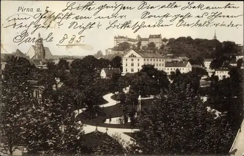 Ak Pirna an der Elbe, Totalansicht