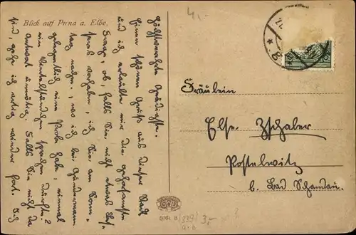 Ak Pirna an der Elbe, Totalansicht, Kirche