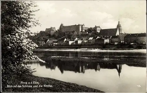 Ak Pirna in Sachsen, Schloss, Kirche