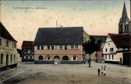 Ak Schifferstadt in der Pfalz, Marktplatz