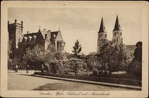 Ak Landau in der Pfalz, Schlössel mit Marienkirche