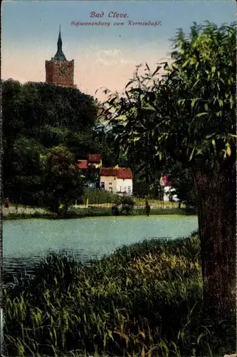Ak Bad Cleve Kleve am Niederrhein, Schwanenburg, Blick vom Kermisdahl