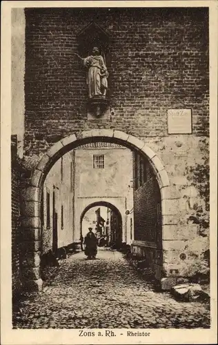 Ak Zons Dormagen am Niederrhein, Rheintor