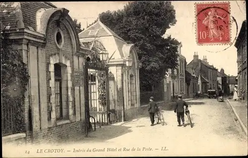 Ak Le Crotoy Somme, Grand Hotel, Eingang, Rue de la Poste