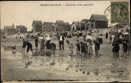 Ak Fort Mahon Plage Somme, Chalets am linken Ufer