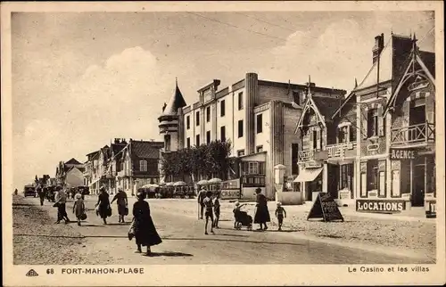 Ak Fort Mahon Plage Somme, Casino und Villen