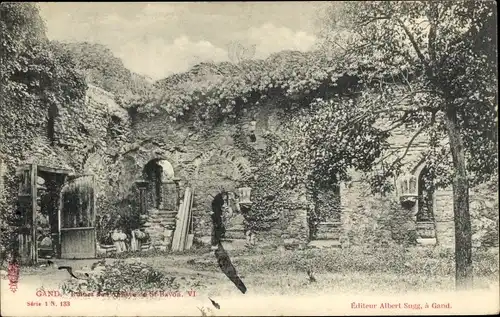 Ak Großraum Gent Ostflandern, Ruinen von St. Bavo