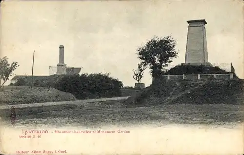 Ak Waterloo Wallonisch-Brabant, Hannoveraner Denkmal, Gordon Denkmal