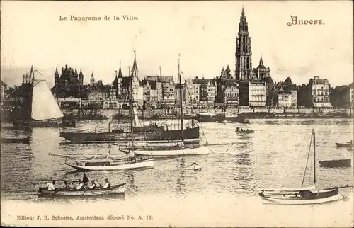 Ak Antwerpen Antwerpen Flandern, Panorama