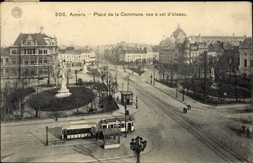 Ak Antwerpen Antwerpen Flandern, Place de la Commune