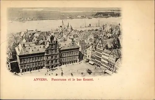 Ak Antwerpen Antwerpen Flandern, Panorama, Untere Schelde