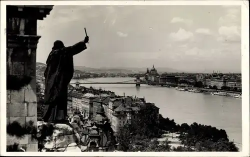 Ak Budapest Ungarn, Aussicht vom Blocksberg