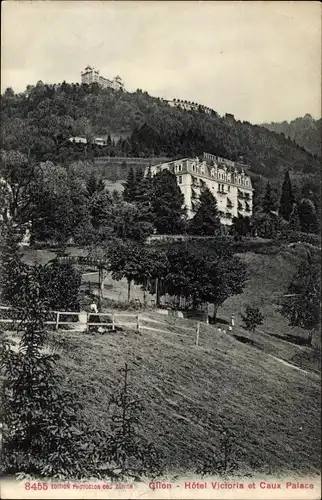 Ak Glion Montreux Kanton Waadt, Hotel Victoria, Caux Palace