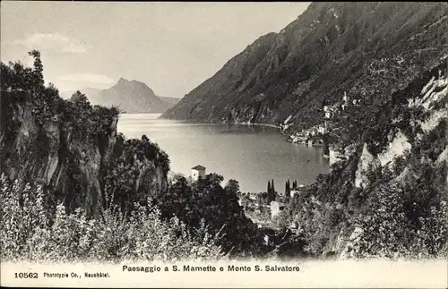 Ak San Mamette Lago di Lugano Tessin Schweiz, Monte San Salvatore