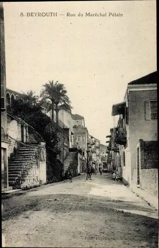 Ak Beirut Beirut Libanon, Rue de Marechal Petain