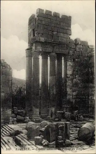 Ak Baalbek Libanon, Cannelce-Säulen des Pronaos des Tempels