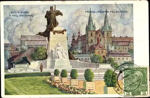 Künstler Ak Praha Prag Tschechien, Pomnik Palackeho