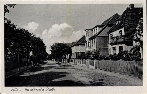 Ak Soltau Lüneburger Heide Niedersachsen, Visselhöveder Straße