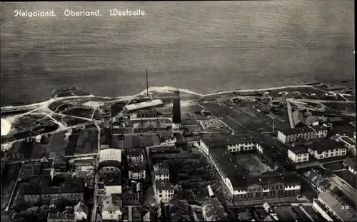 Ak Nordseeinsel Helgoland, Oberland, Fliegeraufnahme, Befestigungsanlagen
