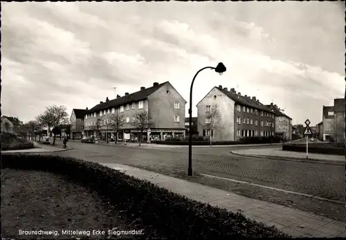 Ak Braunschweig in Niedersachsen, Mittelweg Ecke Siegmundstr.