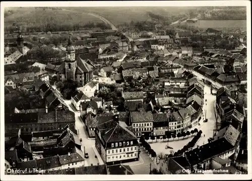 Ak Ohrdruf in Thüringen, Fliegeraufnahme der Stadt