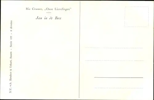 Künstler Ak Cramer, Rie, Jan in de Box, Kind mit Teddybär