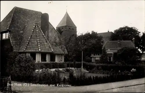 Ak Den Ham Overijssel, Landhuisjes met Kerktoren